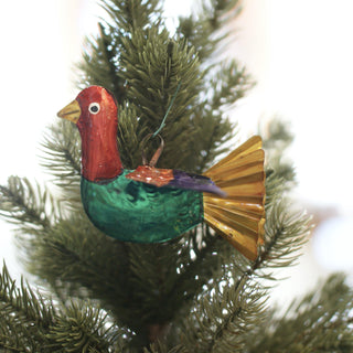 Painted Tin Mexican Paloma Dove Bird Ornaments Christmas Zinnia Folk Arts   