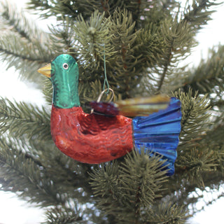 Painted Tin Mexican Paloma Dove Bird Ornaments Christmas Zinnia Folk Arts   