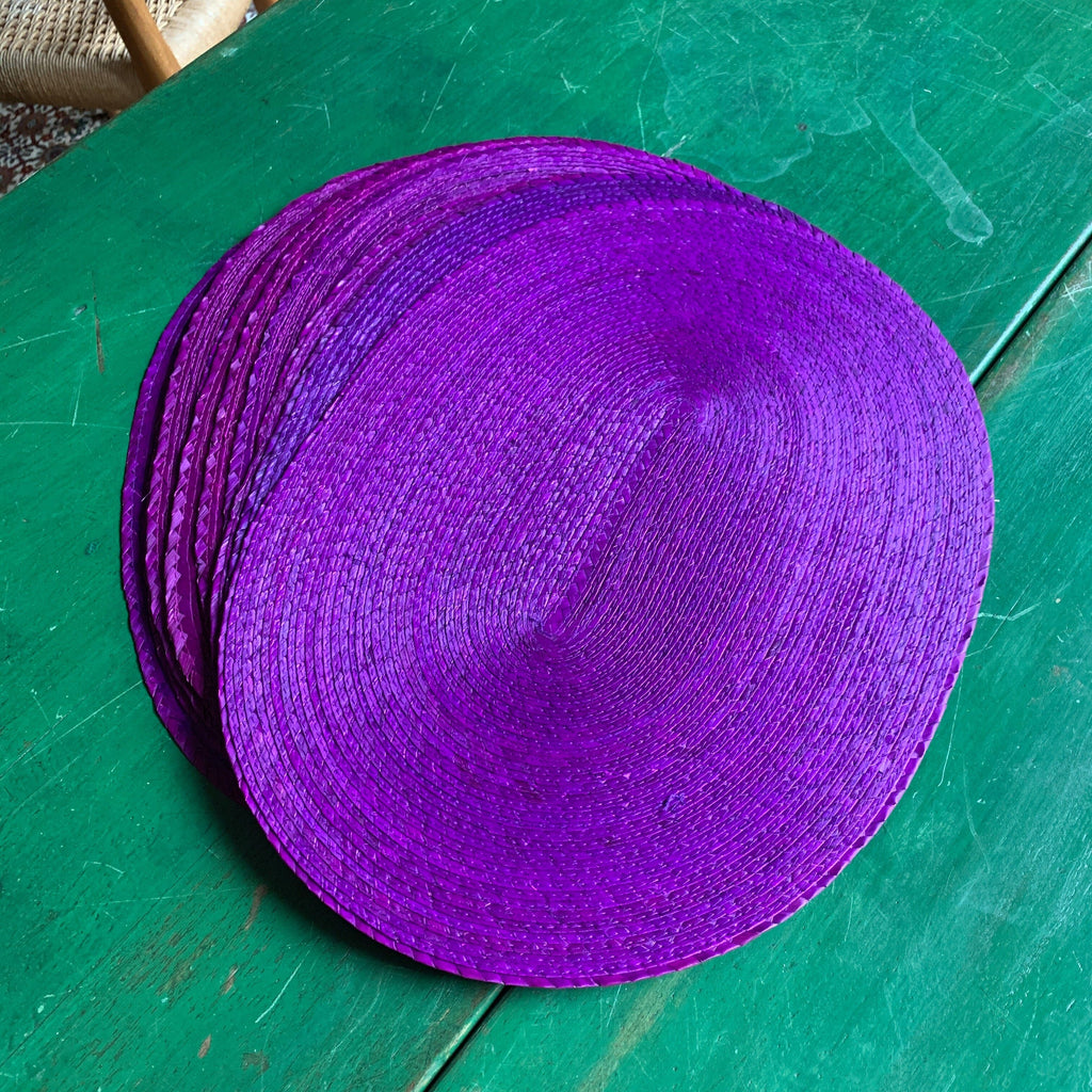 Palma Woven Placemats Home Decor Zinnia Folk Arts Purple  