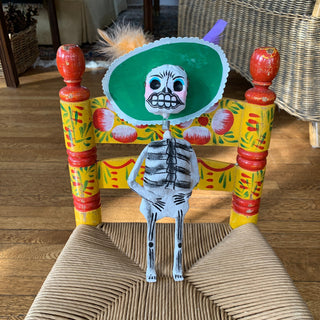 Papel Mache Rustic Skeletons, Bouncing Neck Day of the Dead Zinnia Folk Arts   