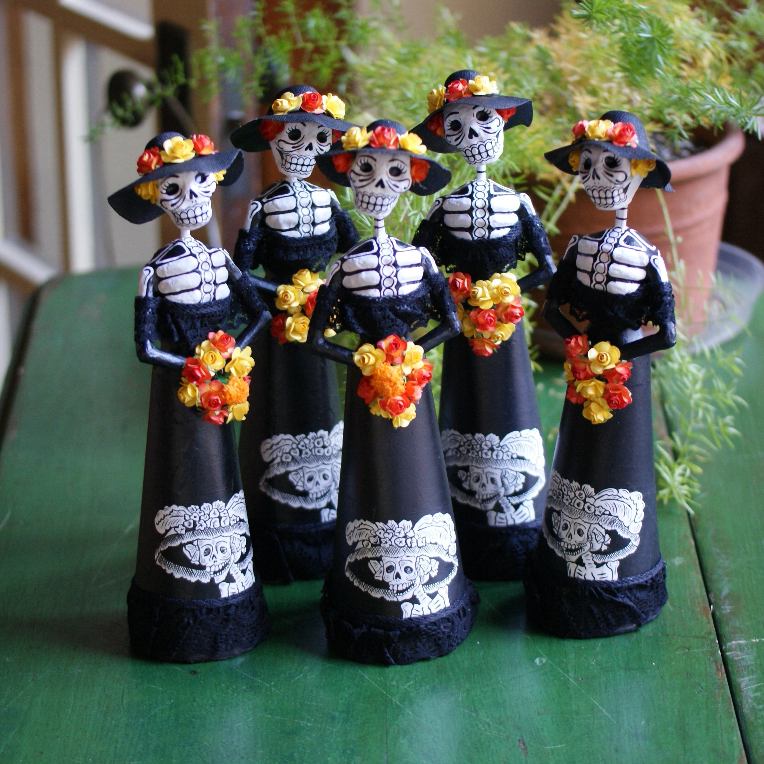 Paper Mache Catrina  Zinnia Folk Arts   