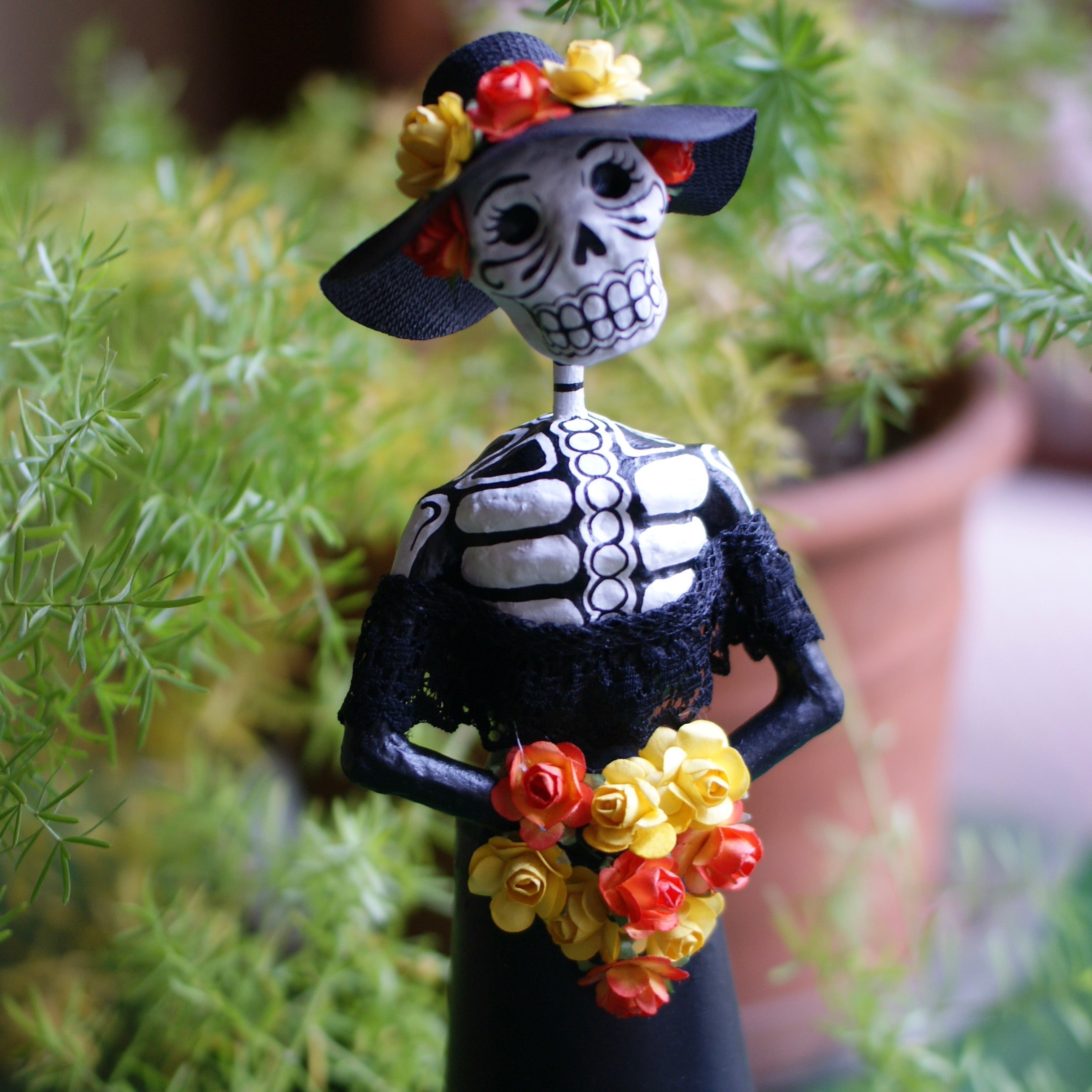Paper Mache Catrina  Zinnia Folk Arts   