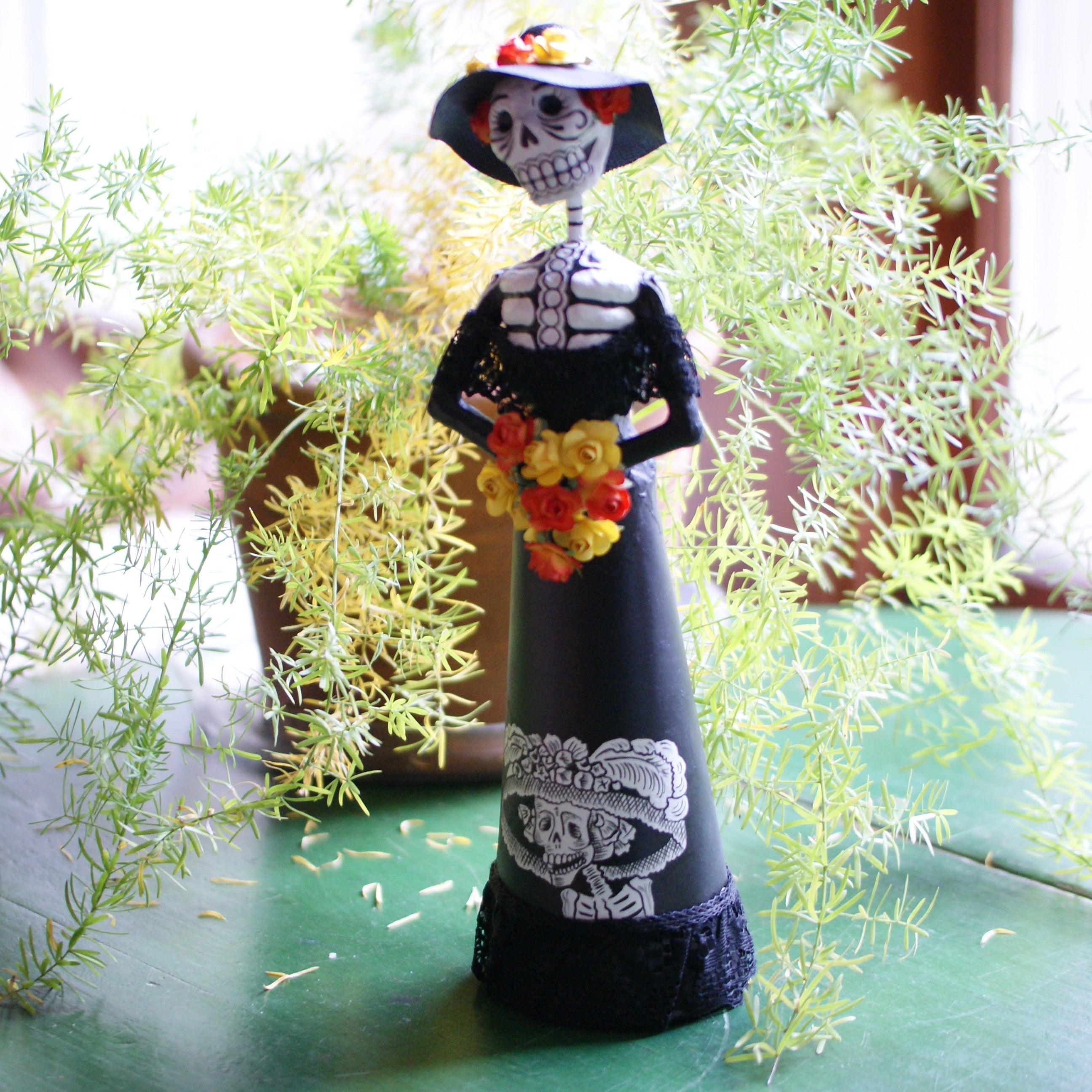 Paper Mache Catrina  Zinnia Folk Arts   