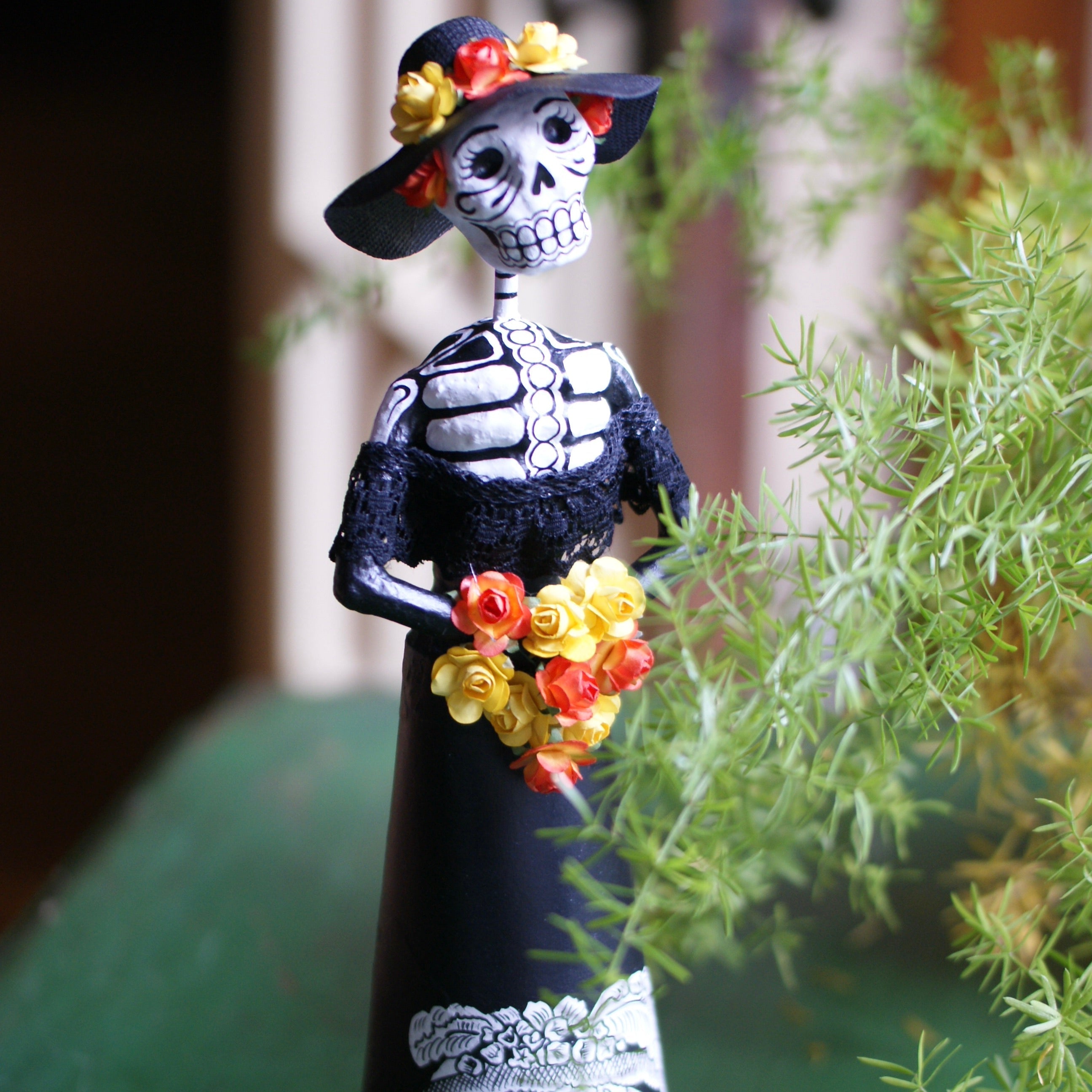 Paper Mache Catrina  Zinnia Folk Arts   