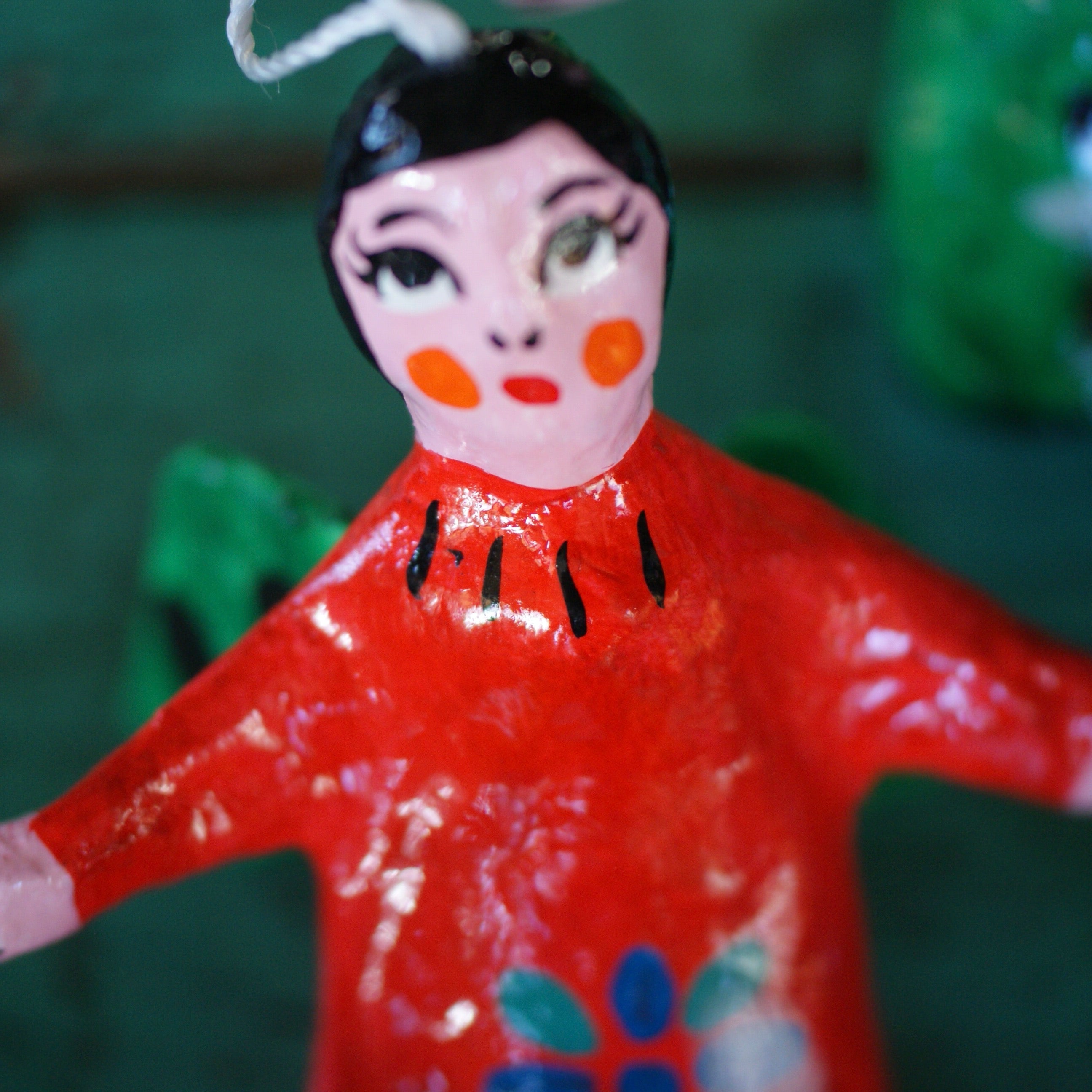 Paper Mache Mexican Angel Ornaments Christmas Zinnia Folk Arts   