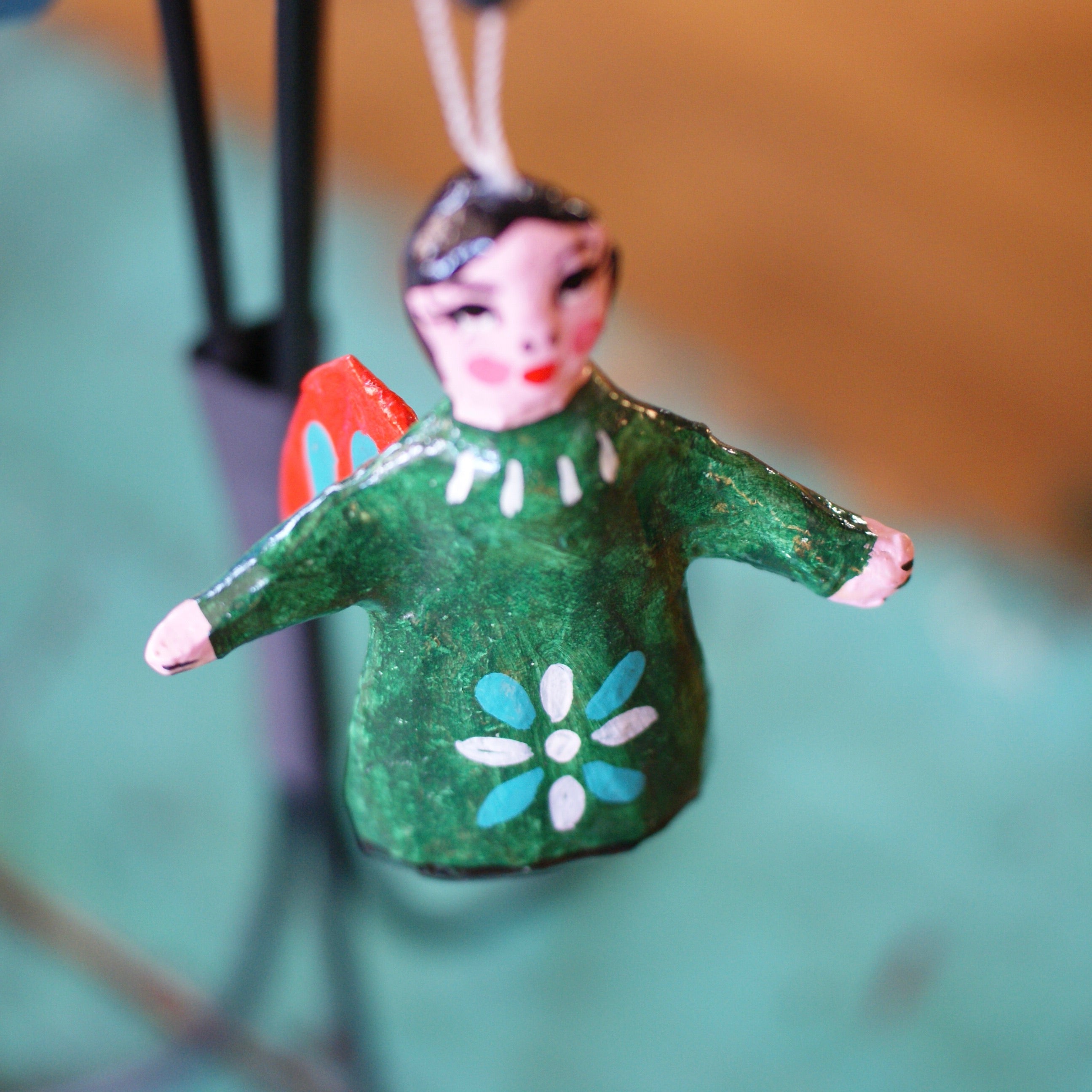 Paper Mache Mexican Angel Ornaments Christmas Zinnia Folk Arts   