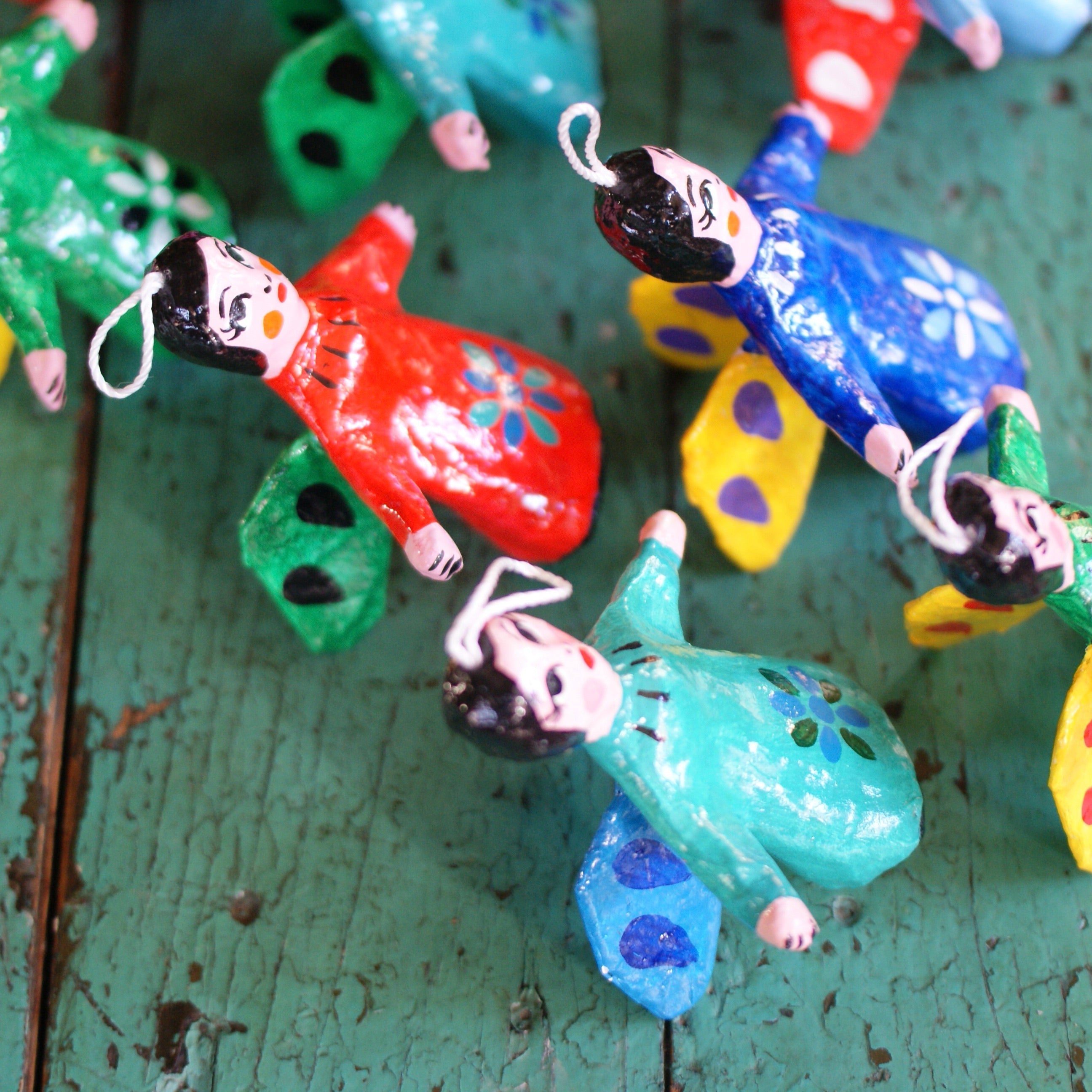 Paper Mache Mexican Angel Ornaments Christmas Zinnia Folk Arts   