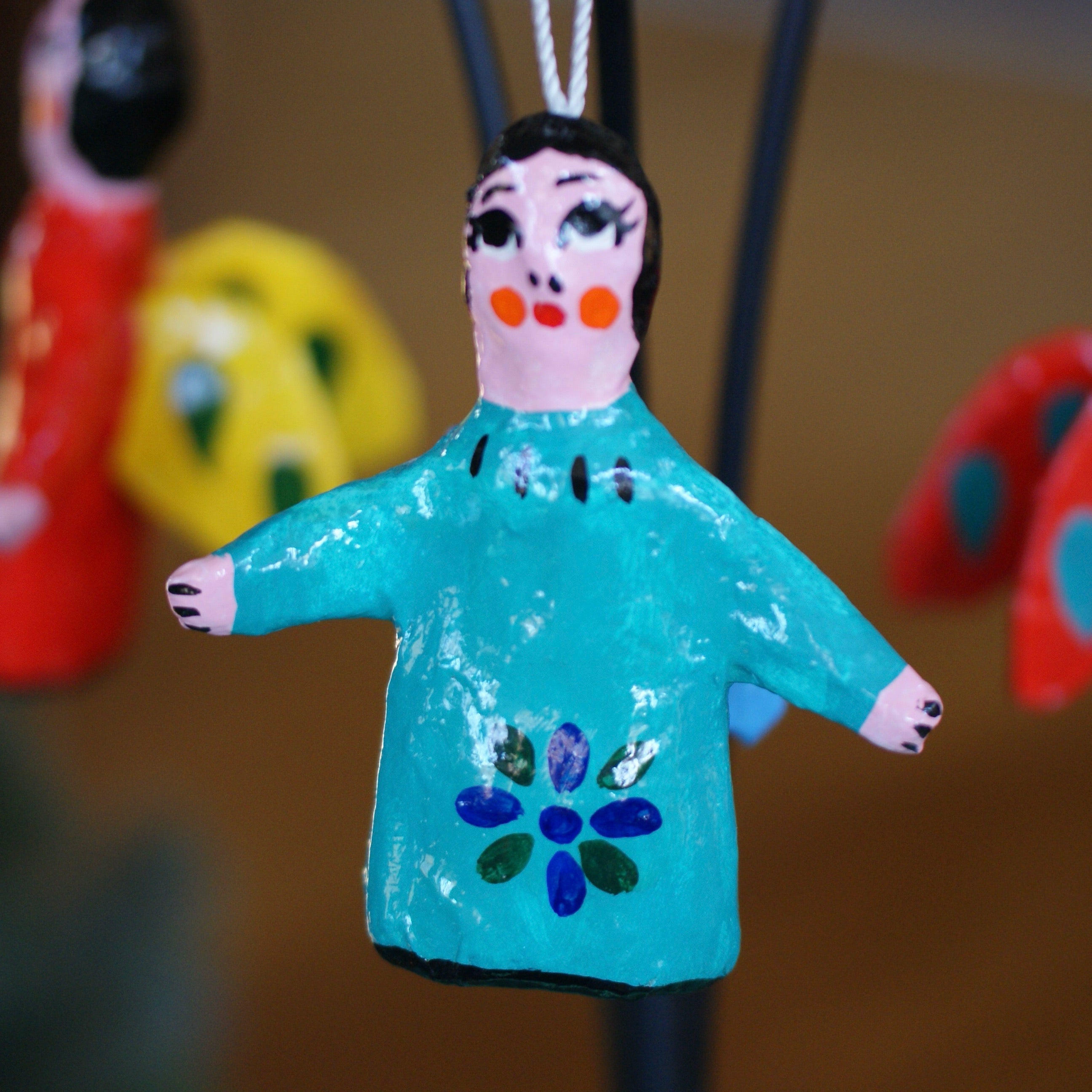 Paper Mache Mexican Angel Ornaments Christmas Zinnia Folk Arts   