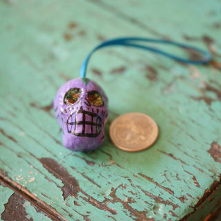 Paper Mache Skull Ornaments Christmas Zinnia Folk Arts   