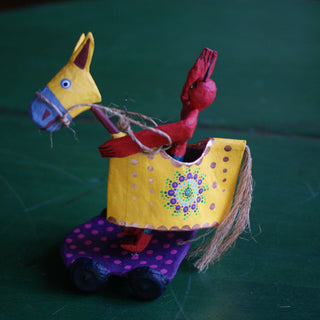 Paper Mache Whimsy on a Horse Whimsical Zinnia Folk Arts   