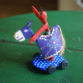 Paper Mache Whimsy on a Horse Whimsical Zinnia Folk Arts   