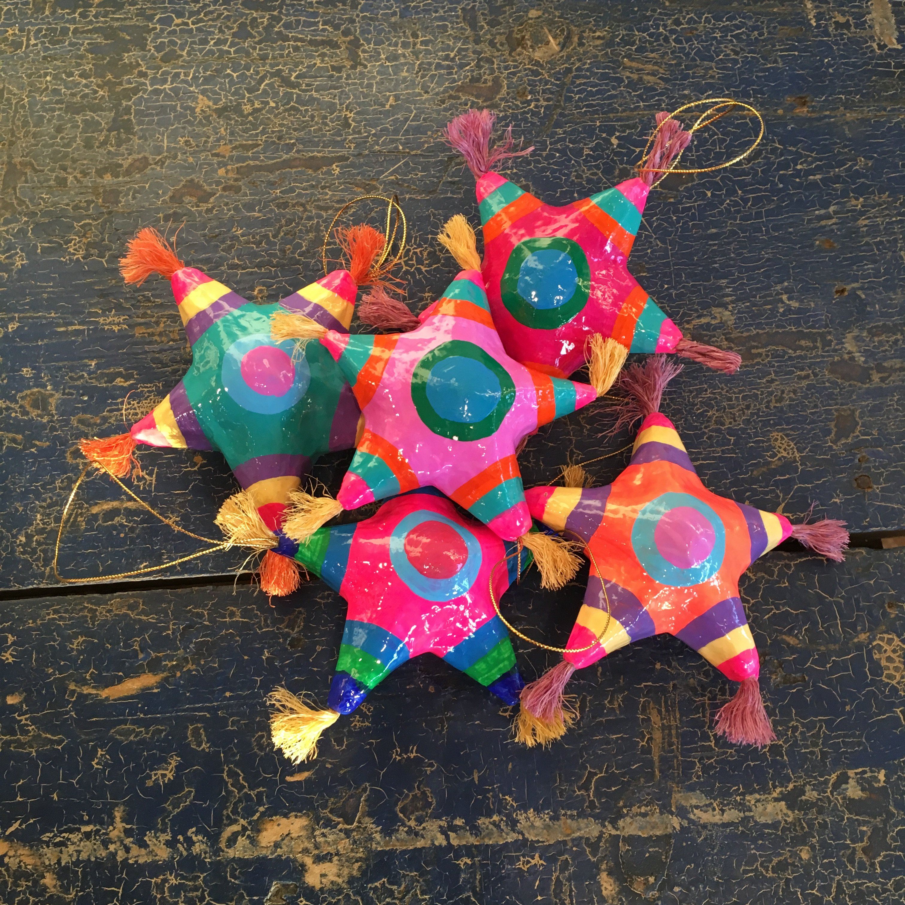 Papier Mache Mexican Christmas Tree Star Ornaments Christmas Zinnia Folk Arts   