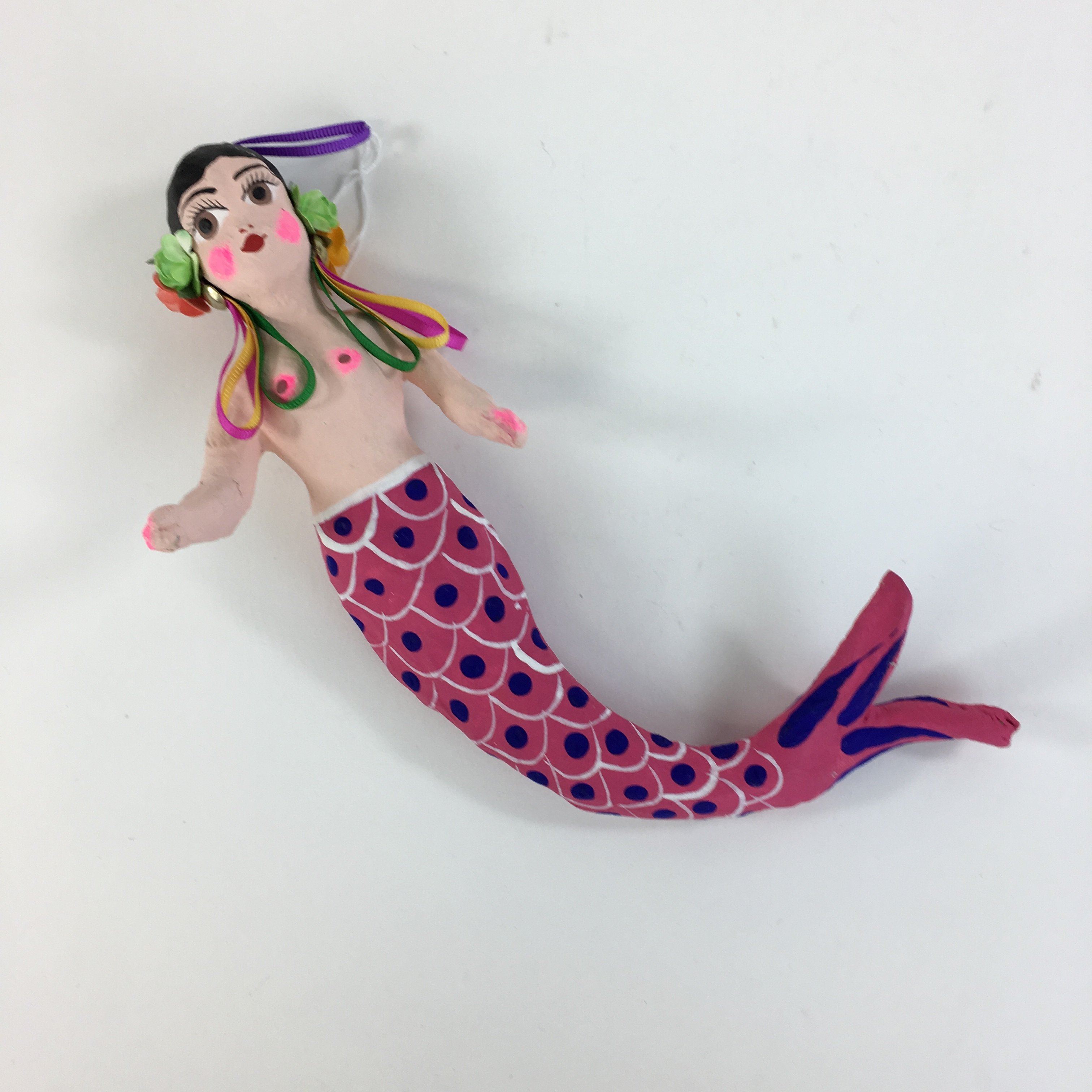 Papier-Mâché Mexican Mermaid Ornaments Christmas Zinnia Folk Arts   