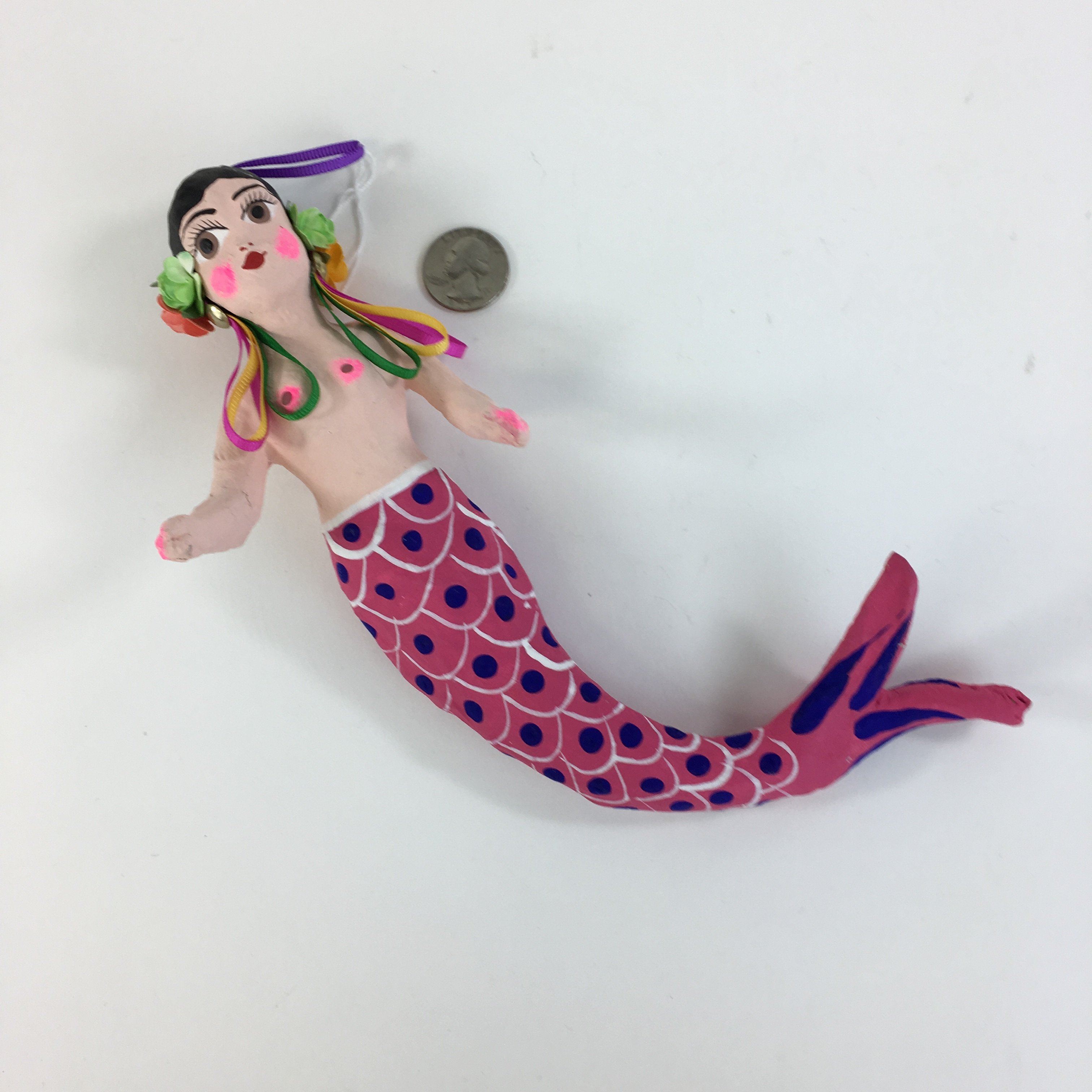 Papier-Mâché Mexican Mermaid Ornaments Christmas Zinnia Folk Arts   