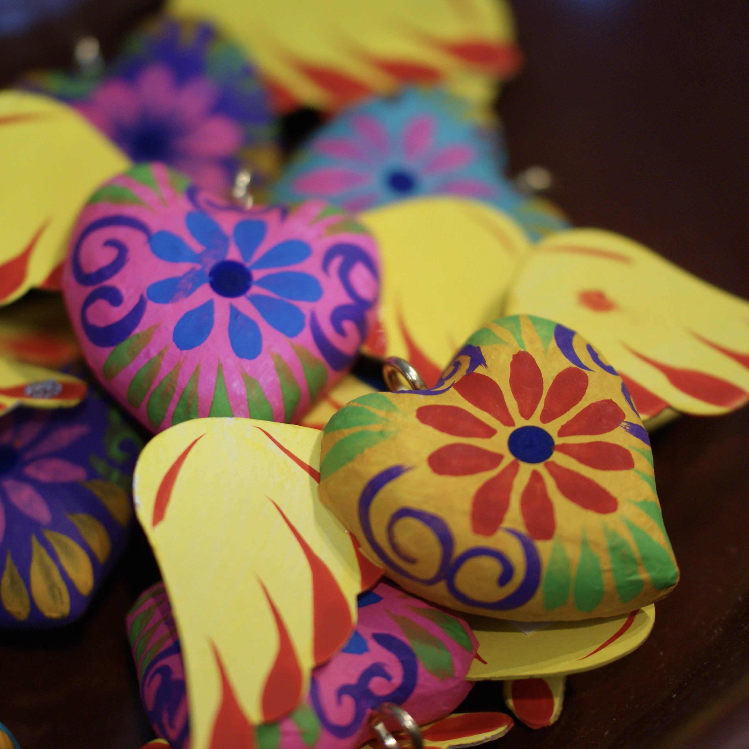 Papier-Mâché Sacred Heart Ornaments Christmas Zinnia Folk Arts   