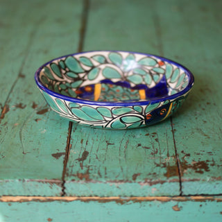 Pasta or Soup Bowl, Ready to Ship Ceramics Zinnia Folk Arts Fish and Leaves  