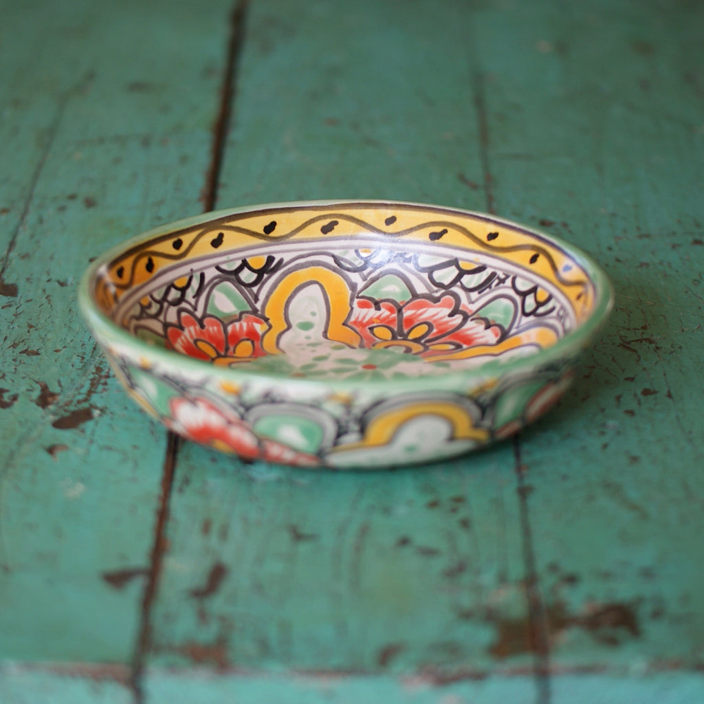 Pasta or Soup Bowl, Ready to Ship Ceramics Zinnia Folk Arts Mint  