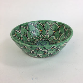 Pozole Mexican Talavera Bowls, Small, Ready to Ship Ceramics Zinnia Folk Arts Green Zinnia  