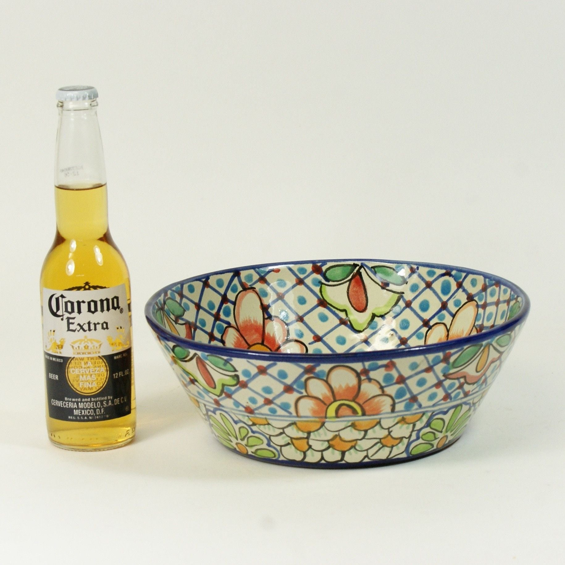 Pozole Mexican Talavera Salad Bowl, Large, Ready to Ship Ceramics Zinnia Folk Arts   
