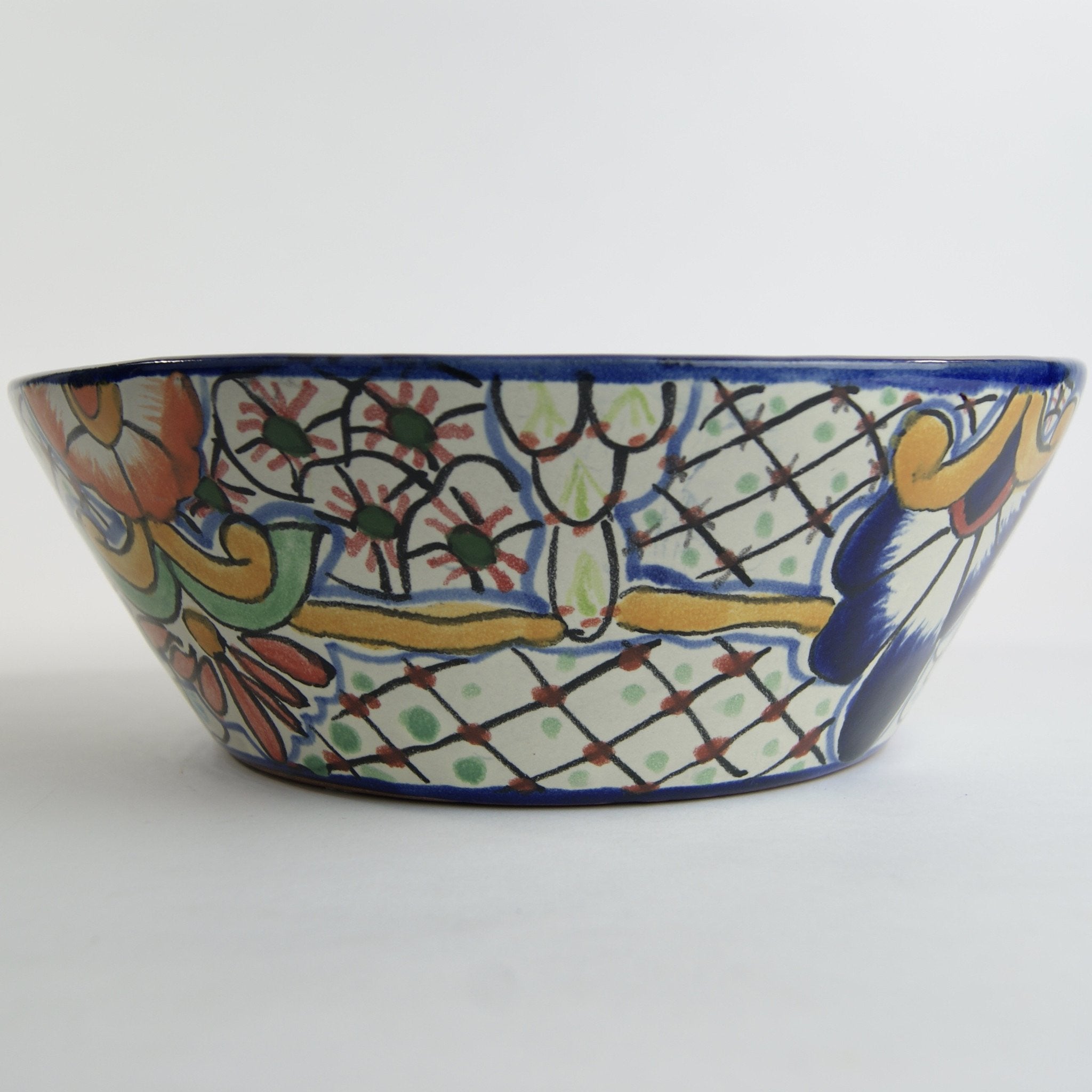 Pozole Mexican Talavera Salad Bowl, Large, Ready to Ship Ceramics Zinnia Folk Arts   