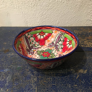Pozole Mexican Talavera Salad Bowl, Large, Ready to Ship Ceramics Zinnia Folk Arts Rojo  