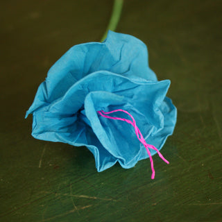 Rolled Edges Paper Flowers Fiesta Zinnia Folk Arts Turquoise  