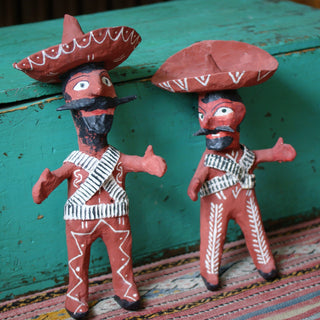 Rustic Papier-Mâché Judas Figures Whimsical Zinnia Folk Arts   