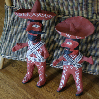 Rustic Papier-Mâché Judas Figures Whimsical Zinnia Folk Arts   