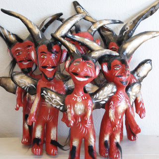 Rustic Papier-Mâché Judas Figures Whimsical Zinnia Folk Arts   