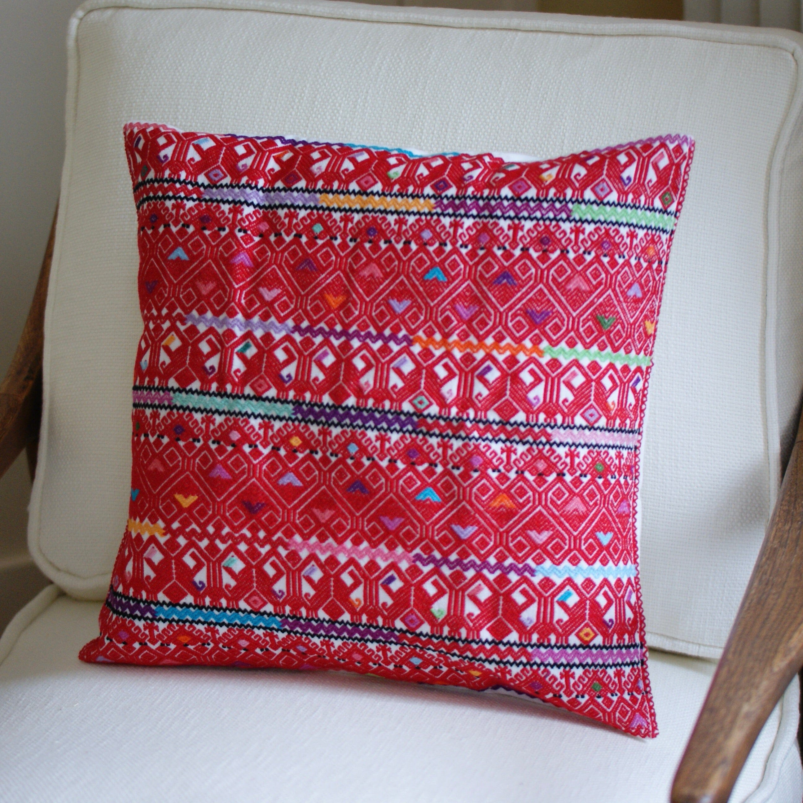 San Andres Handwoven Square Pillows textiles Zinnia Folk Arts   
