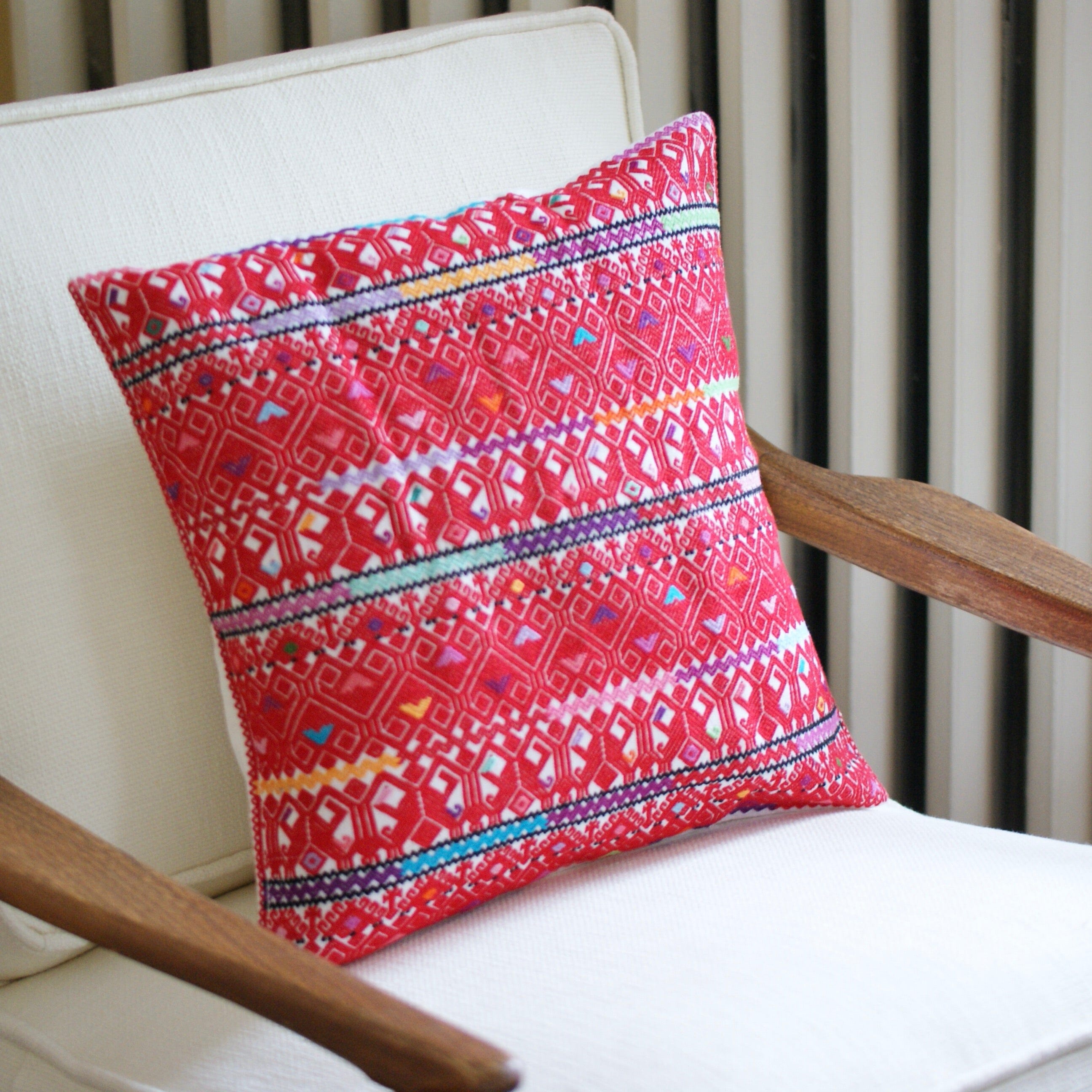San Andres Handwoven Square Pillows textiles Zinnia Folk Arts   
