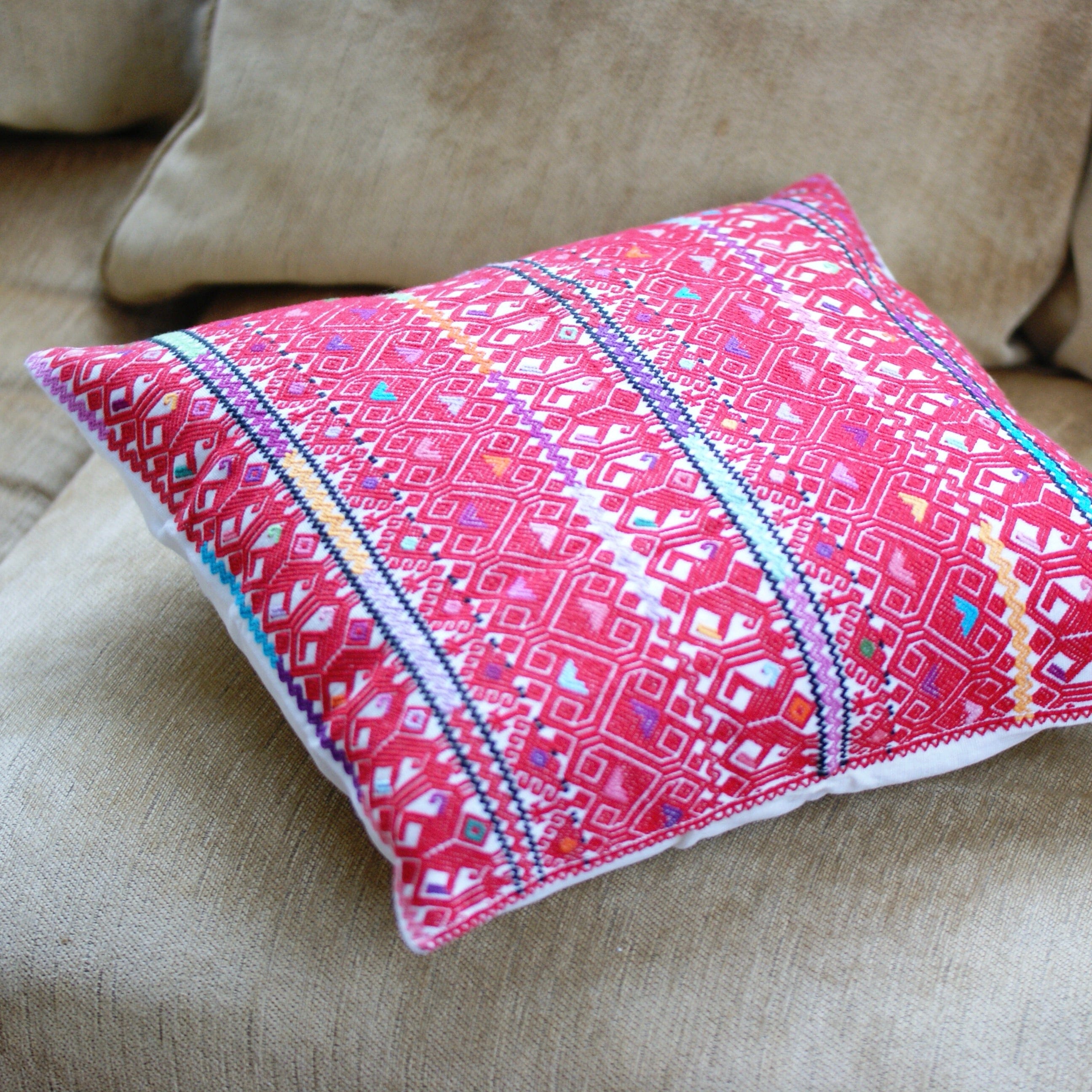 San Andres Handwoven Square Pillows textiles Zinnia Folk Arts   