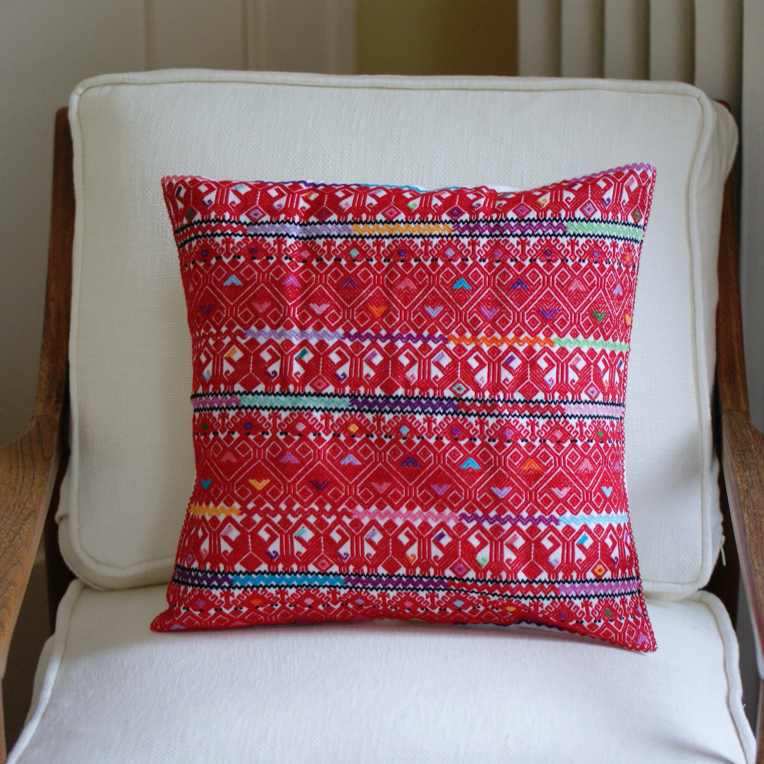 San Andres Handwoven Square Pillows textiles Zinnia Folk Arts   