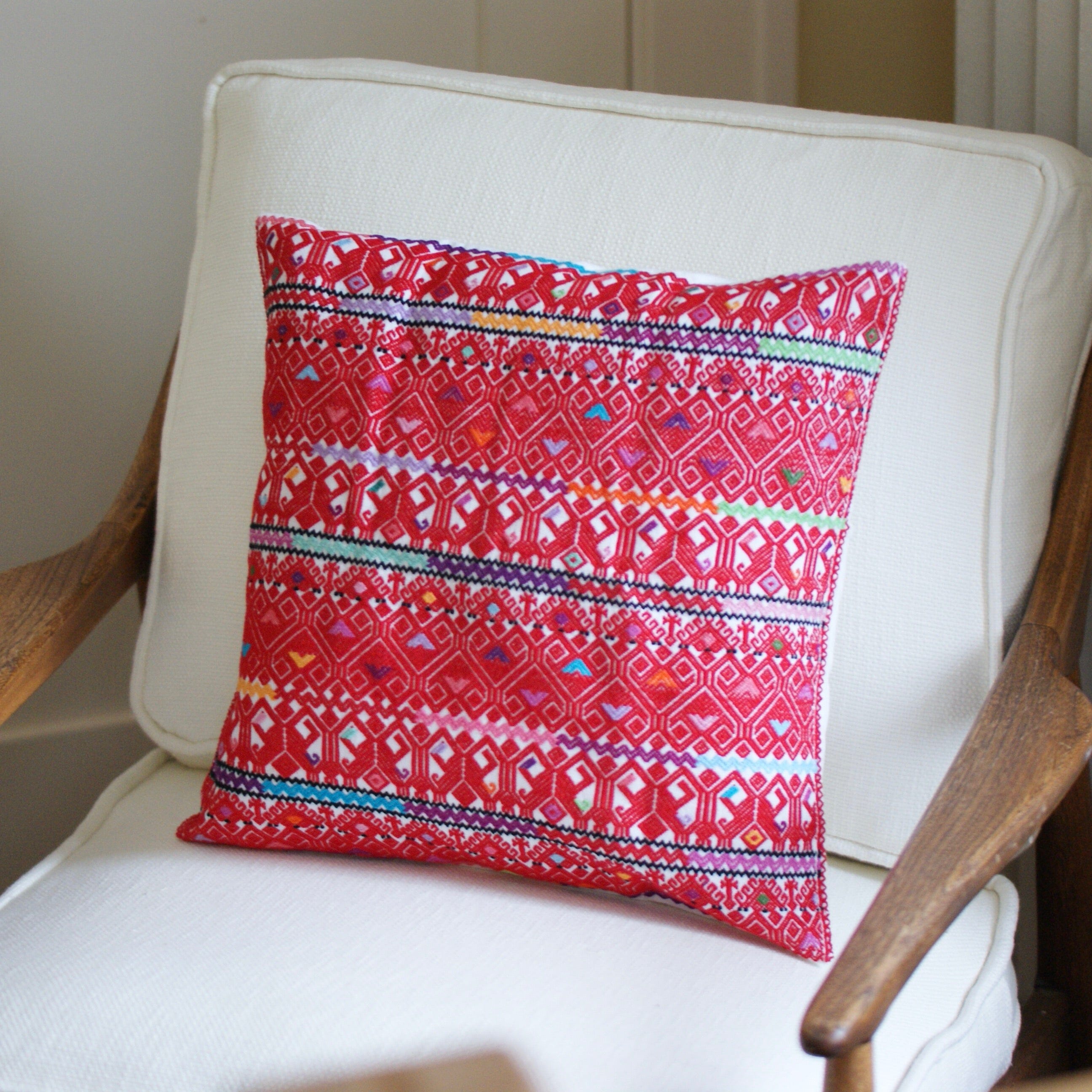 San Andres Handwoven Square Pillows textiles Zinnia Folk Arts   