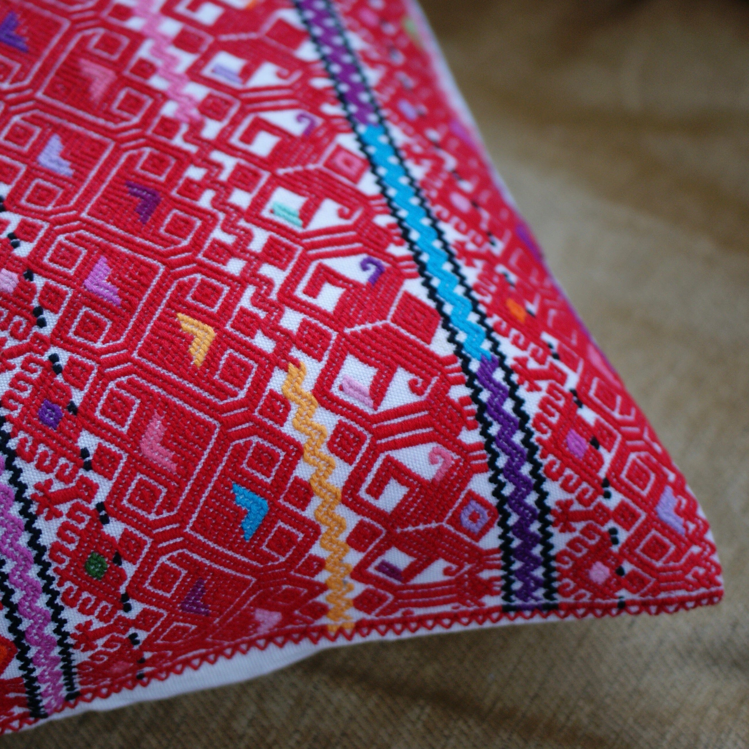 San Andres Handwoven Square Pillows textiles Zinnia Folk Arts   