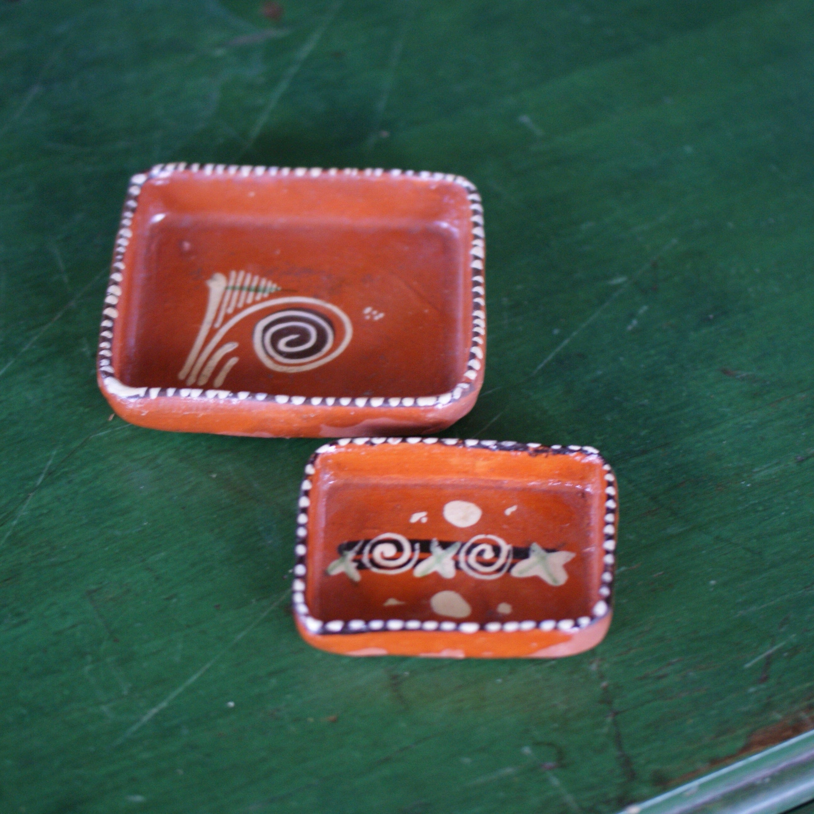 Set of Vintage Rectangular Tlaquepaque Nesting Bowls  Zinnia Folk Arts   