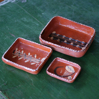 Set of Vintage Rectangular Tlaquepaque Nesting Bowls  Zinnia Folk Arts   