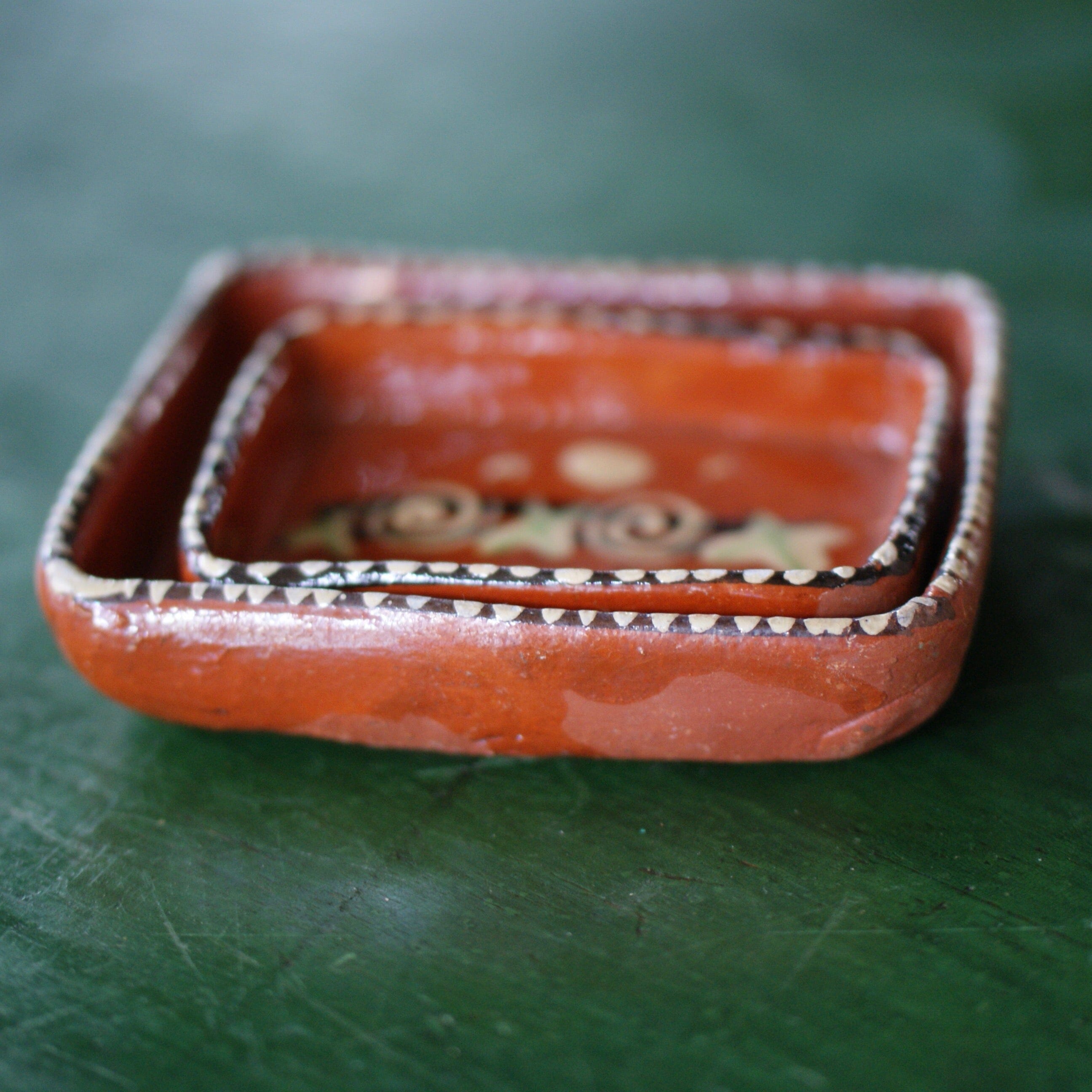Set of Vintage Rectangular Tlaquepaque Nesting Bowls  Zinnia Folk Arts   