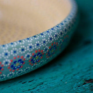 Shallow Sides Capula Round Baking Pan or Tray, Ready to Ship Ceramics Zinnia Folk Arts   