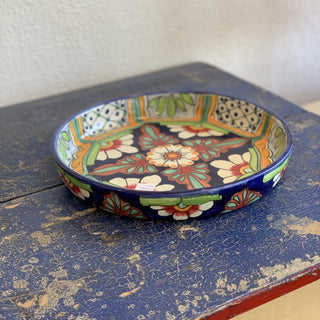 Shallow Sides Talavera Round Pie Plate Baking Pan or Tray, Ready to Ship Ceramics Zinnia Folk Arts   