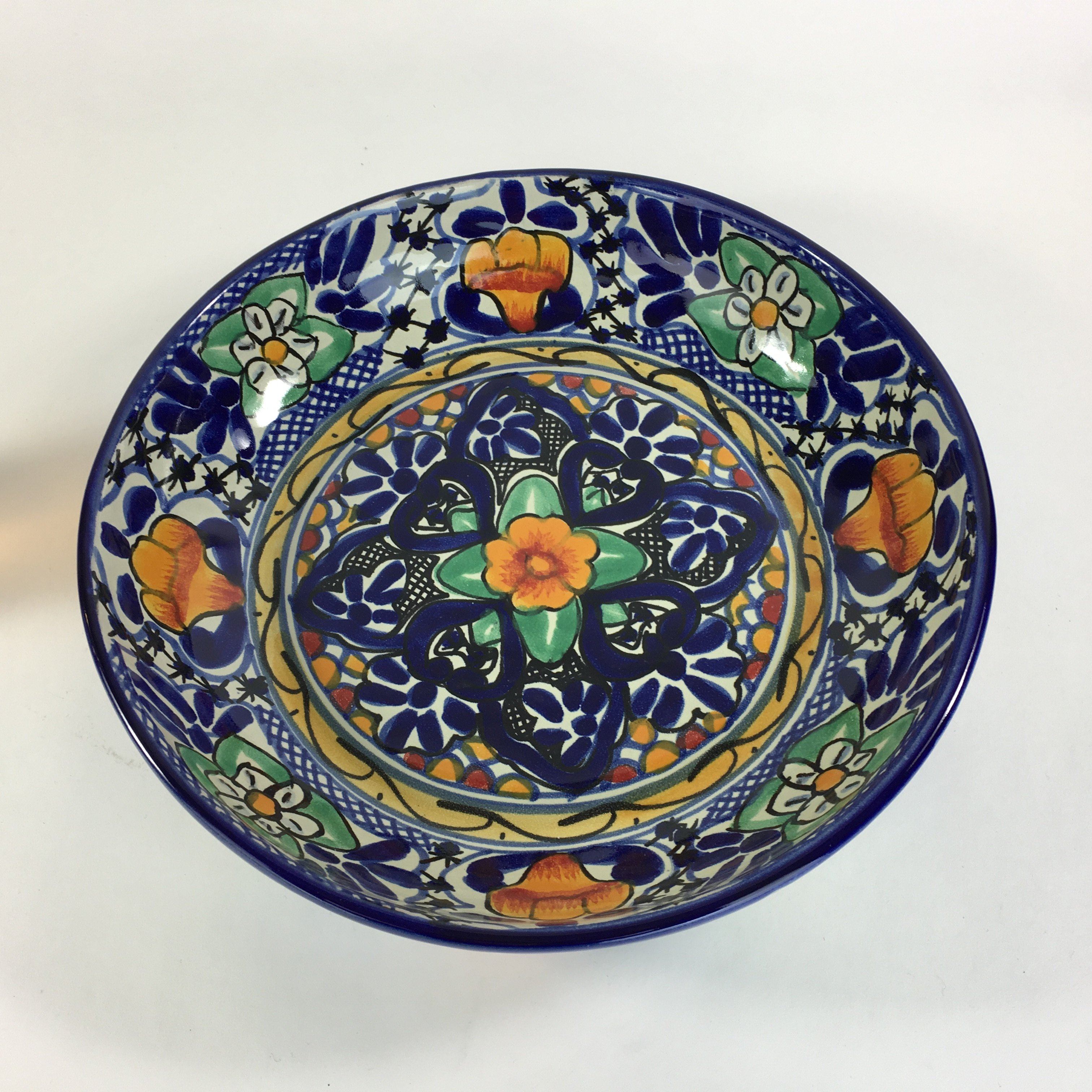 Shallow Talavera Serving Bowl, Ready To Ship – Zinnia Folk Arts