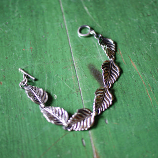 Silver Palm Leaf Bracelet Jewelry Zinnia Folk Arts   