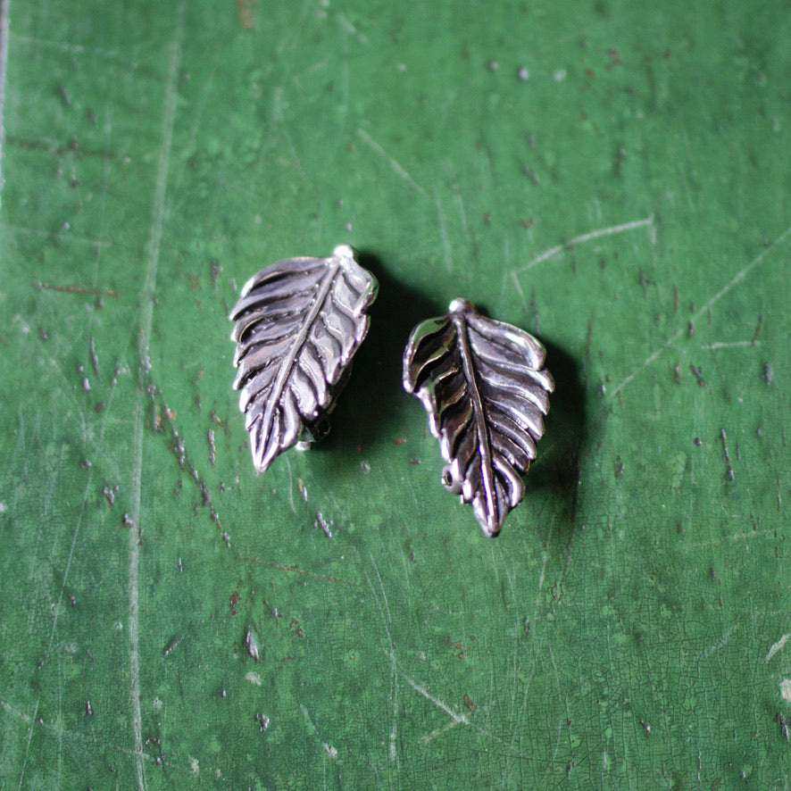 Silver Palm Leaf Earrings, Clip Jewelry Zinnia Folk Arts