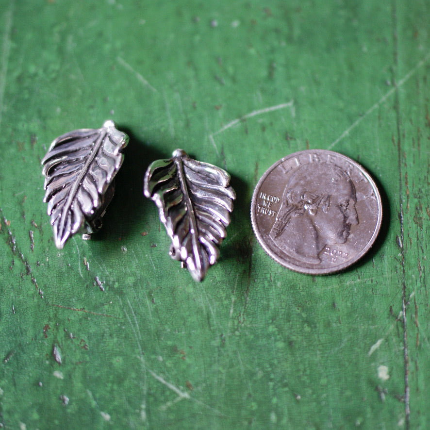 Silver Palm Leaf Earrings, Clip Jewelry Zinnia Folk Arts