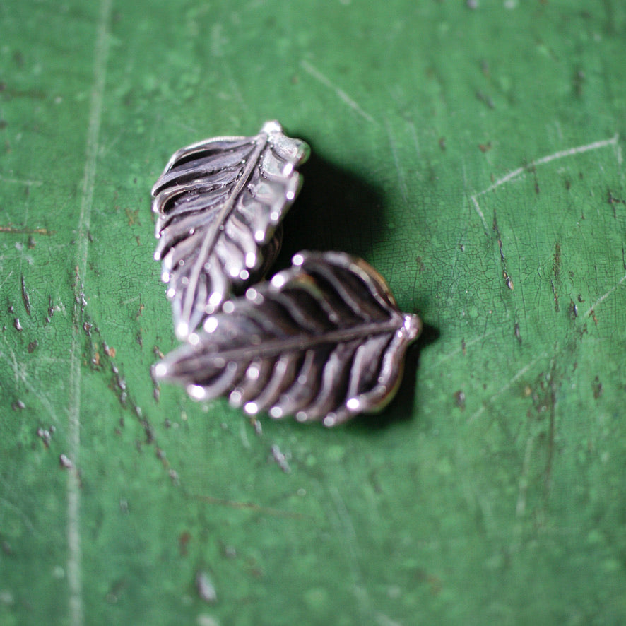 Silver Palm Leaf Earrings, Clip Jewelry Zinnia Folk Arts Clip