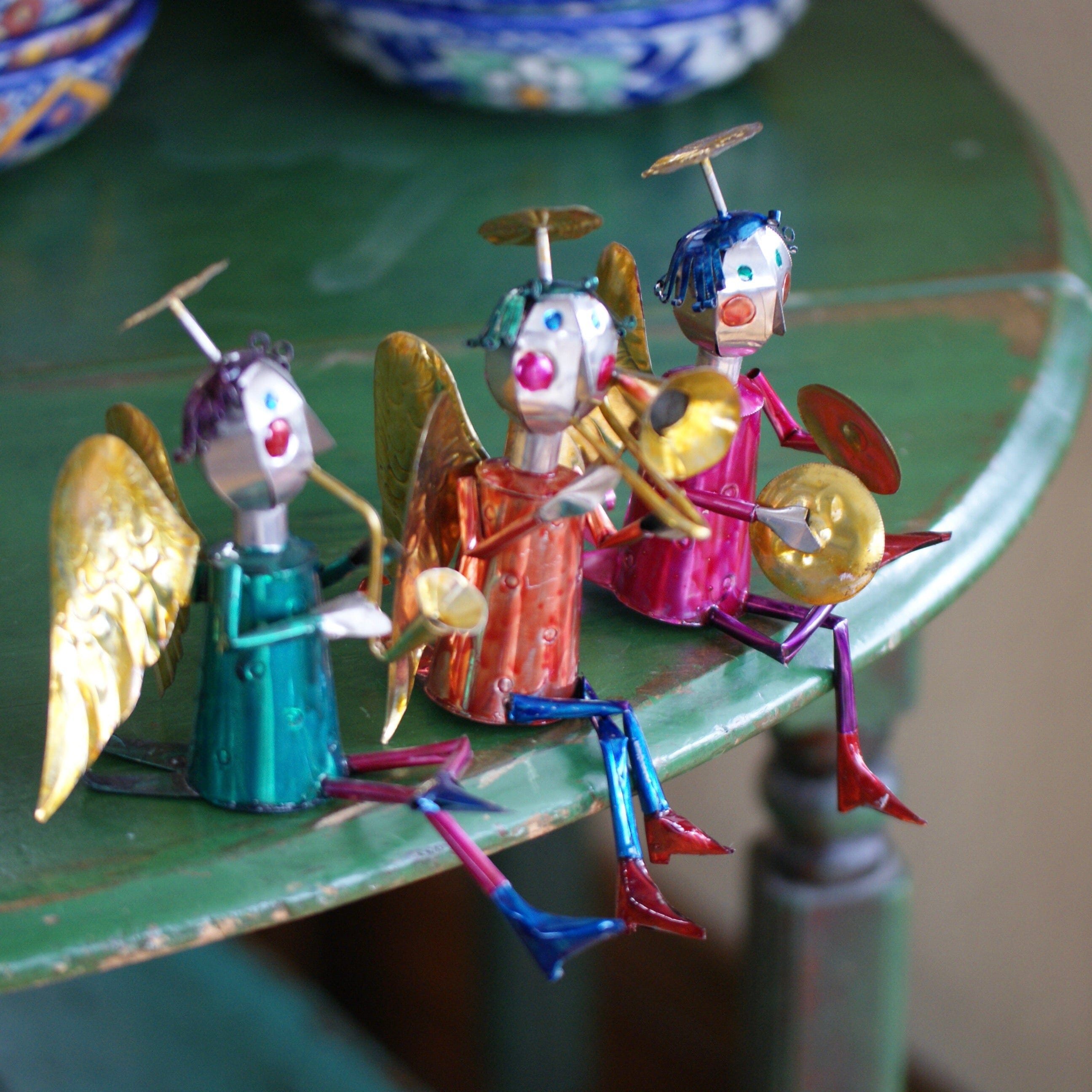 Sitting Tin Angel Musician Christmas Zinnia Folk Arts   