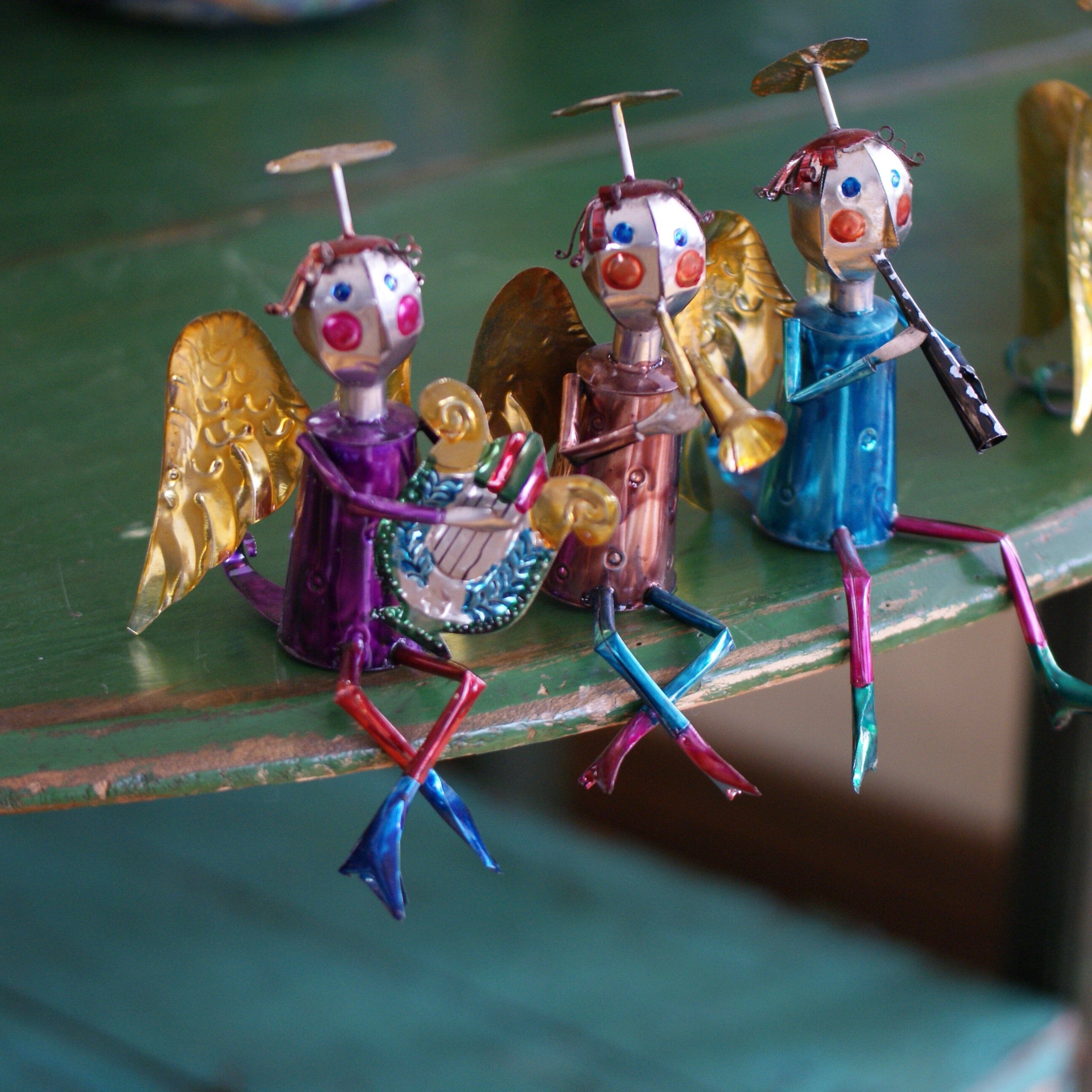 Sitting Tin Angel Musician Christmas Zinnia Folk Arts   