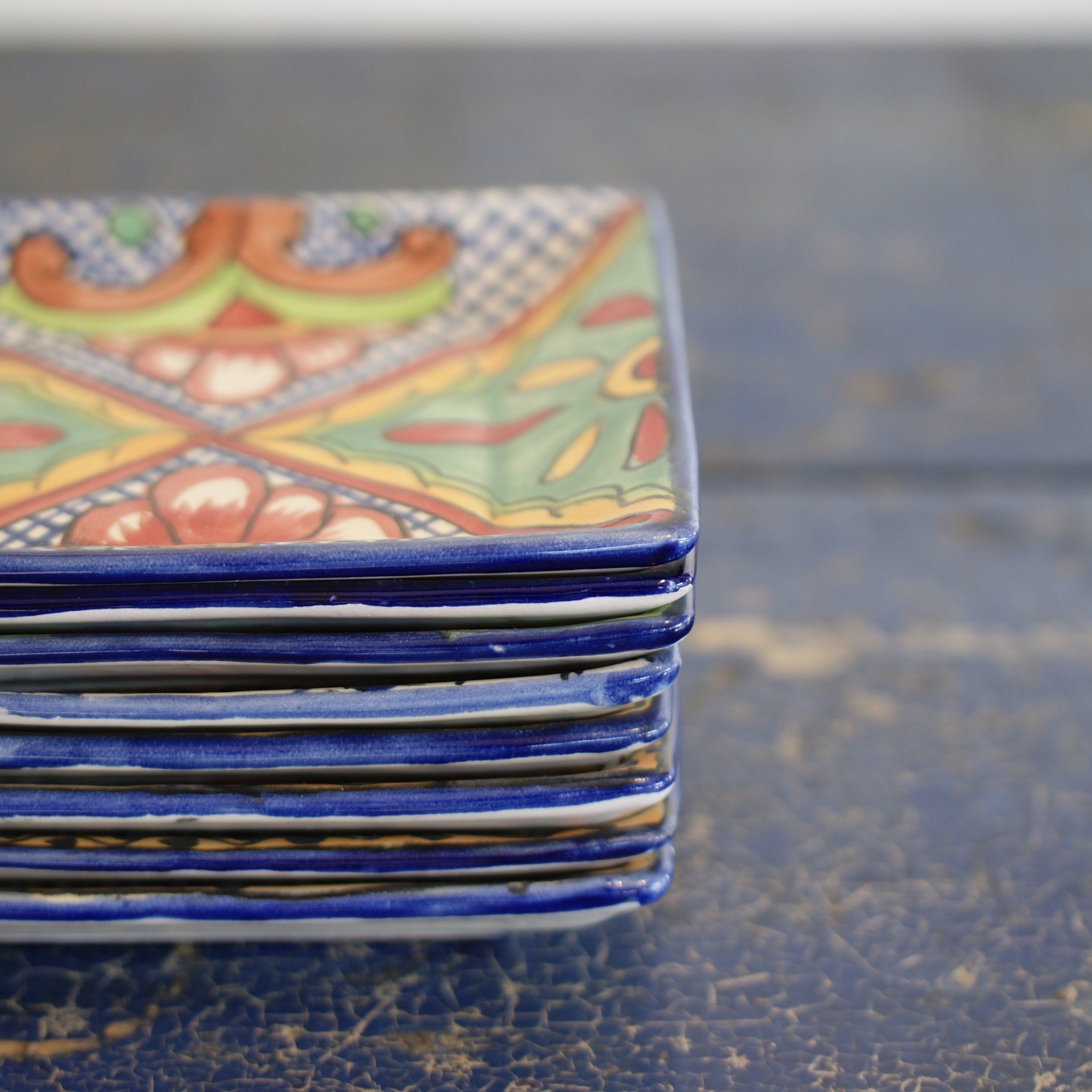 6.5" Small Handmade Dessert Plates, Square, Ready to Ship Ceramics Zinnia Folk Arts   