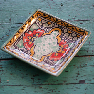 6.5" Small Handmade Dessert Plates, Square, Ready to Ship Ceramics Zinnia Folk Arts Mint  