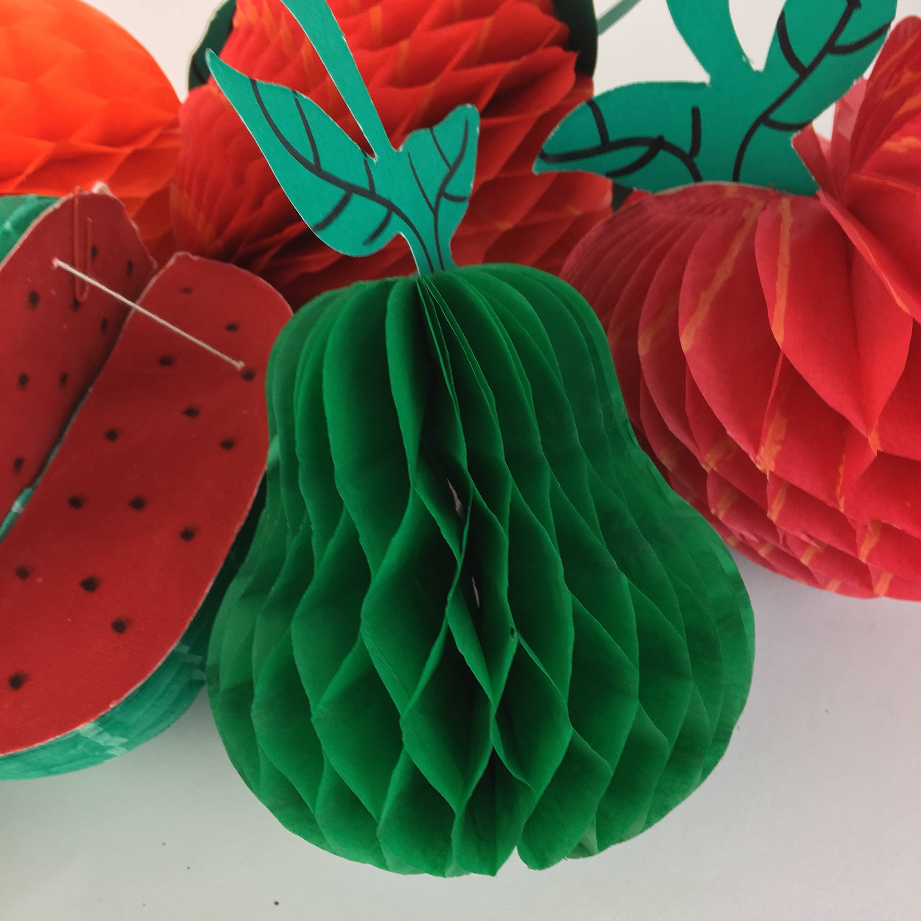 Small Honeycomb Mexican Fruit Fiesta Zinnia Folk Arts Green Pear  